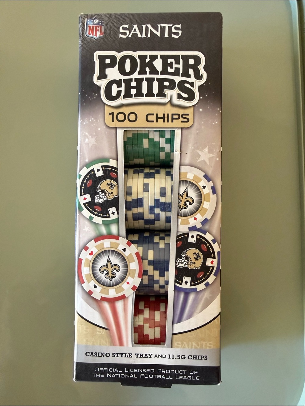 NFL Saints Casino-Style Poker Chip Set